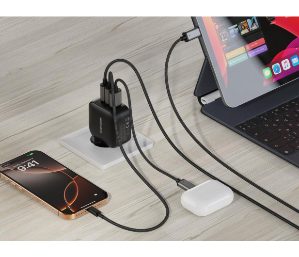 Silver Monkey Ładowarka GaN Smart Trio 70W PD Czarna - 1417249 - zdjęcie 11
